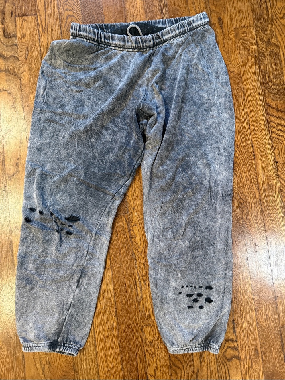 Woman’s Acid-Wash Gray Jogger Pants